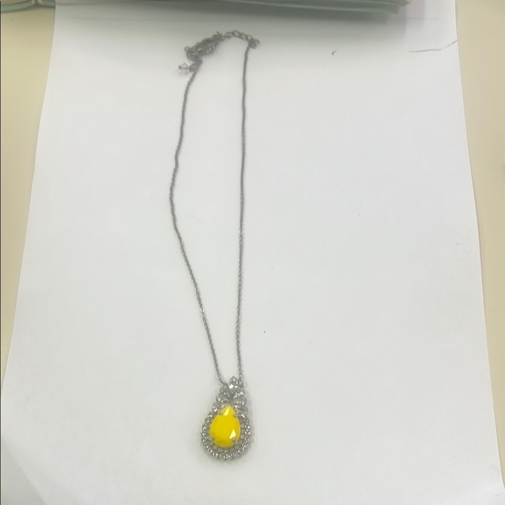 Sorrelli Lemon Zest Elegant Necklace with Yellow Pendant